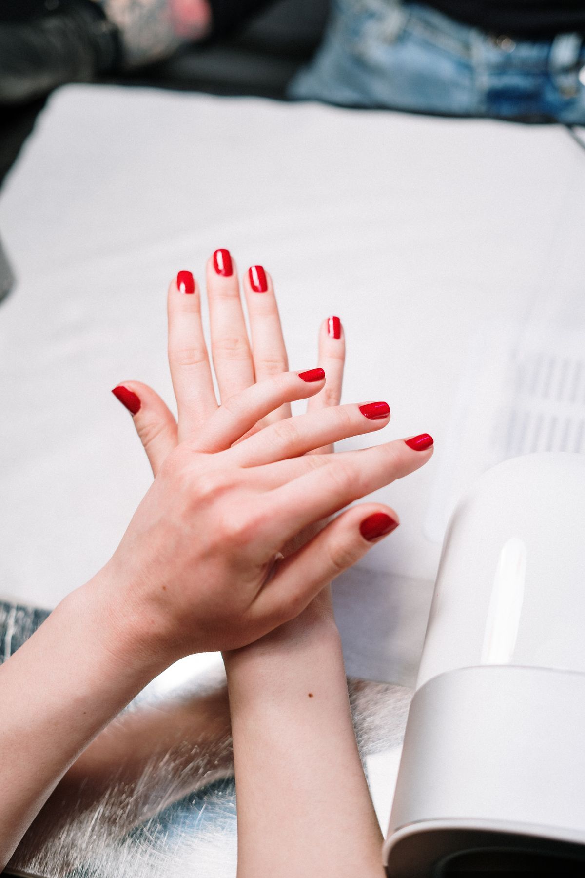 Polished nails after a manicure at KS Salon